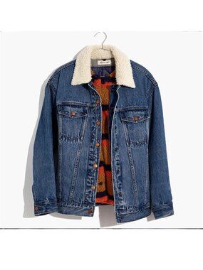 NWT Madewell x Kule Sherpa-Lined Oversized Jean Jacket Removable Vest Lining XS